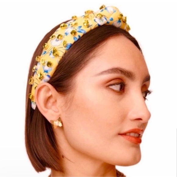 LELE SADOUGHI x LIBERTY LONDON Crystal Embellished NEW Yellow Floral Headband - Picture 1 of 10